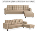 Adorn India Maddox Tufted L Shape 5 Seater Sofa Chenille Sofa Set RHS (Beige) (3 Year Warranty)