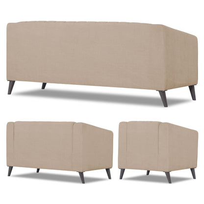 Adorn India Premium Laurel 3+2+1 6 Seater Sofa Set (Beige)