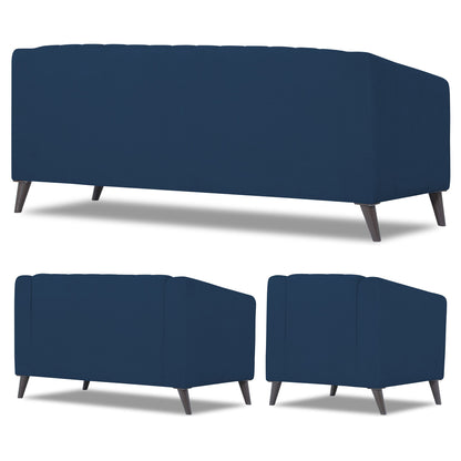 Adorn India Premium Laurel 3+2+1 6 Seater Sofa Set (Blue)