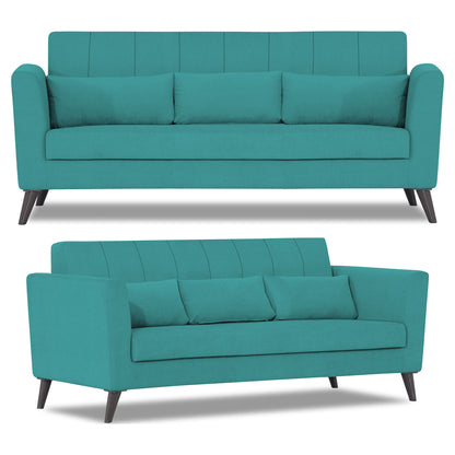 Adorn India Daniel 3+1+1 5 Seater Sofa Set (Aqua Blue)