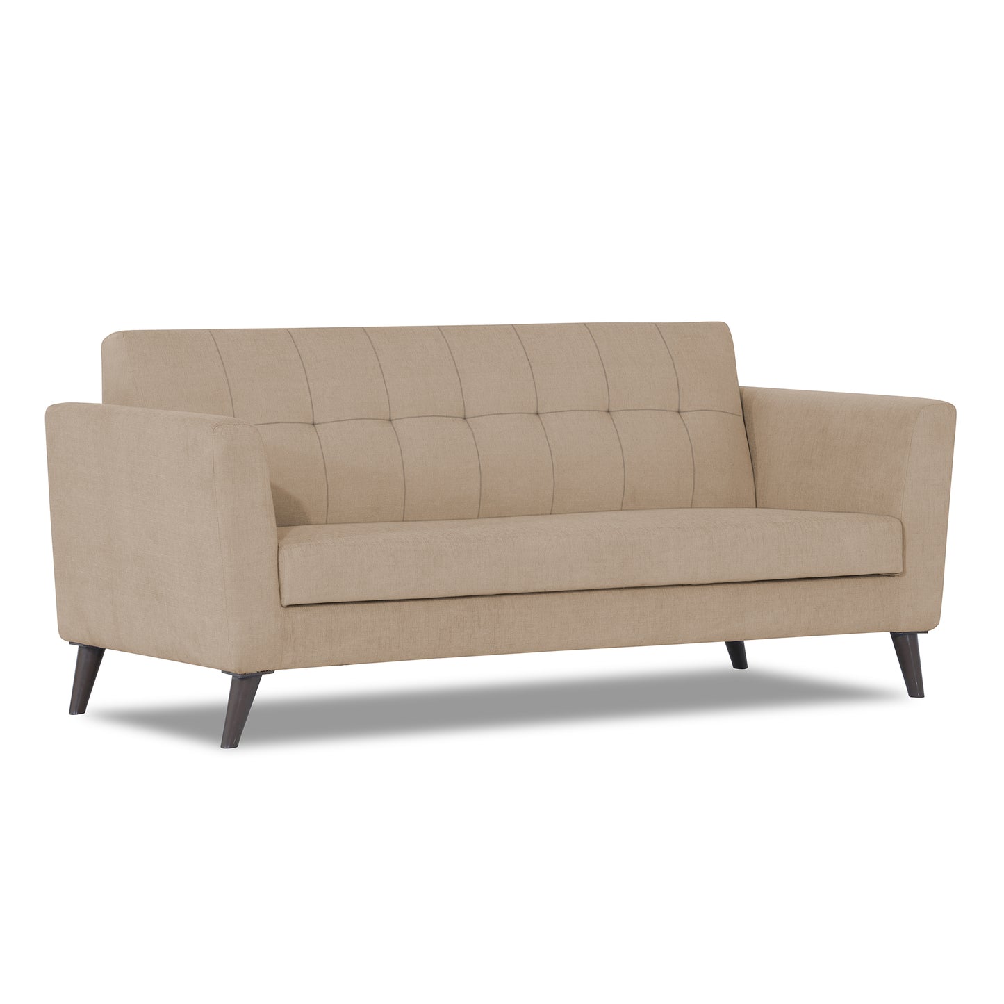 Adorn India Dannis 3 Seater Sofa (Beige)