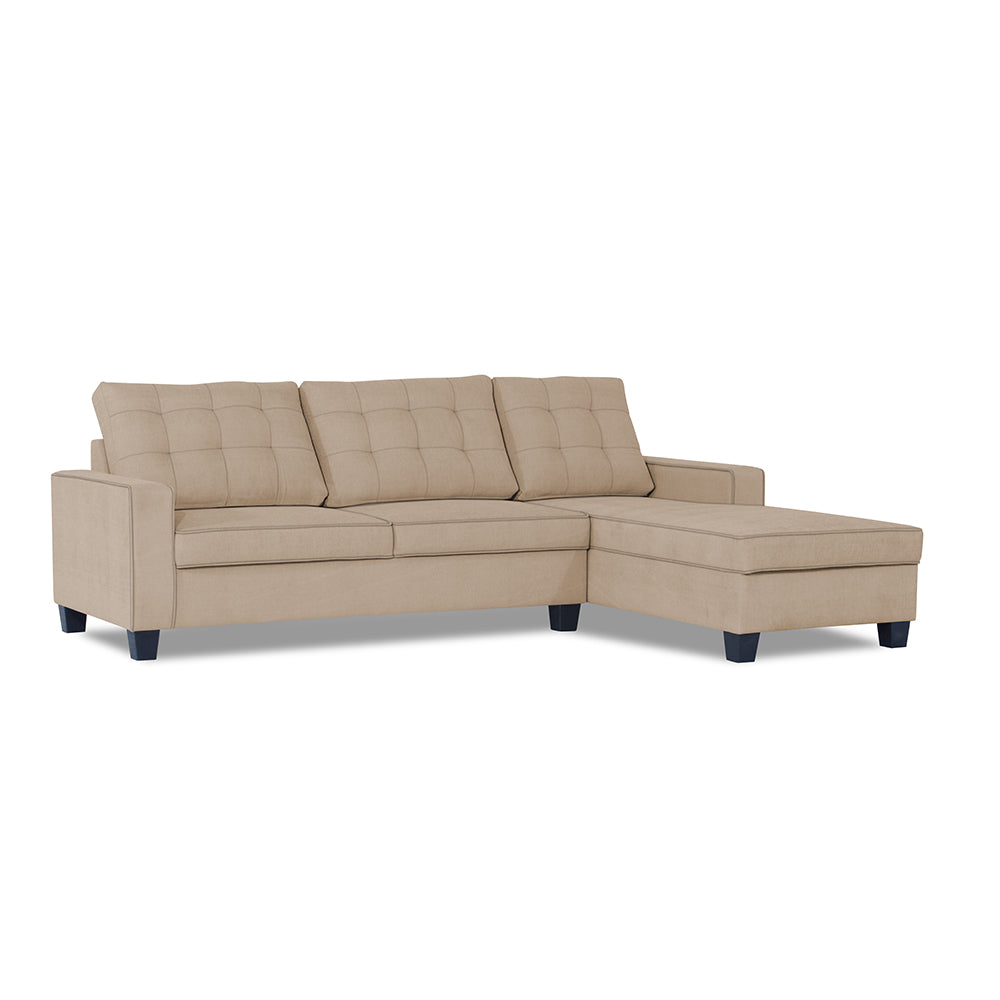 Adorn India Premium Raptor L Shape 6 Seater Sofa Set (RHS) (Beige)