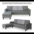 Maddox Stripes L Shape 5 Seater Sofa Set LHS (Grey)