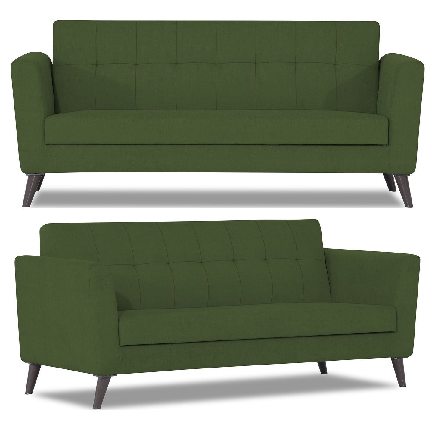 Adorn India Dannis 3+2+1 6 Seater Sofa Set (Green)