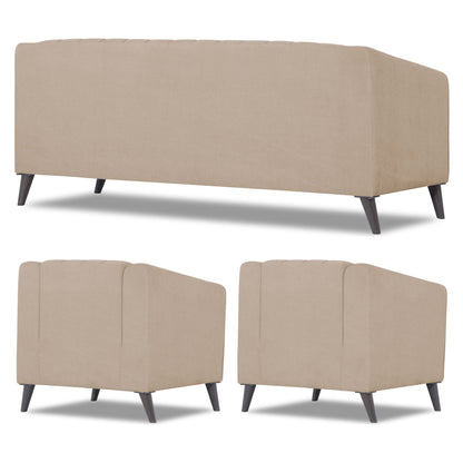 Adorn India Premium Laurel 3+1+1 5 Seater Sofa Set (Beige)
