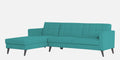 Adorn India Chilly L Shape 6 Seater Sofa Set LHS (Aqua Blue) (3 Year Warranty)