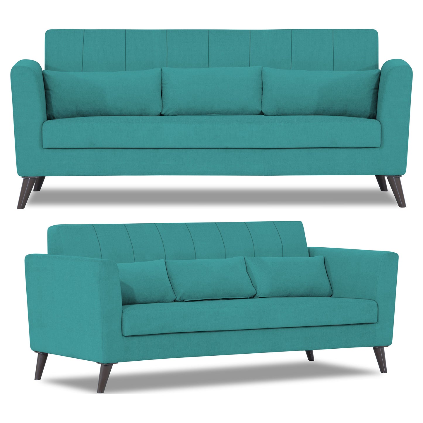 Adorn India Daniel 3+2+1 6 Seater Sofa Set (Aqua Blue)