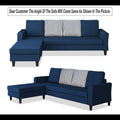 Maddox Stripes L Shape 5 Seater Sofa Set LHS (Blue)