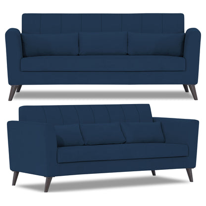 Adorn India Daniel 3+2 5 Seater Sofa Set (Blue) (3 Year Warranty)