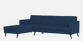 Adorn India Chilly L Shape 6 Seater Sofa Set LHS (Blue) (3 Year Warranty)