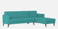 Adorn India Chilly L Shape 6 Seater Sofa Set RHS (Aqua Blue) (3 Year Warranty)
