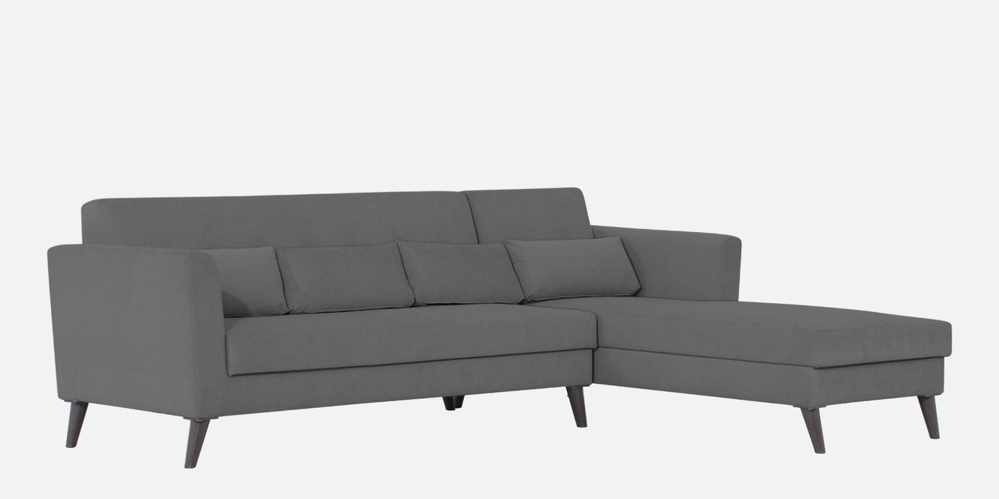 Adorn India Daniel L Shape 6 Seater Sofa Set RHS (Grey)