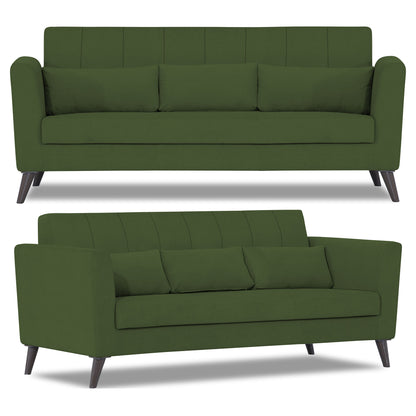 Adorn India Daniel 3+1+1 5 Seater Sofa Set (Green)