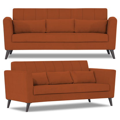 Adorn India Daniel 3+1+1 5 Seater Sofa Set (Rust)