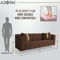 Adorn India Premium Mystic - 3 Years Warranty - 3+2+1 Sofa Set Velvet Suede Fabric - Brown