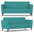 Adorn India Dannis 3+2 5 Seater Sofa Set (Aqua Blue) (3 Year Warranty)