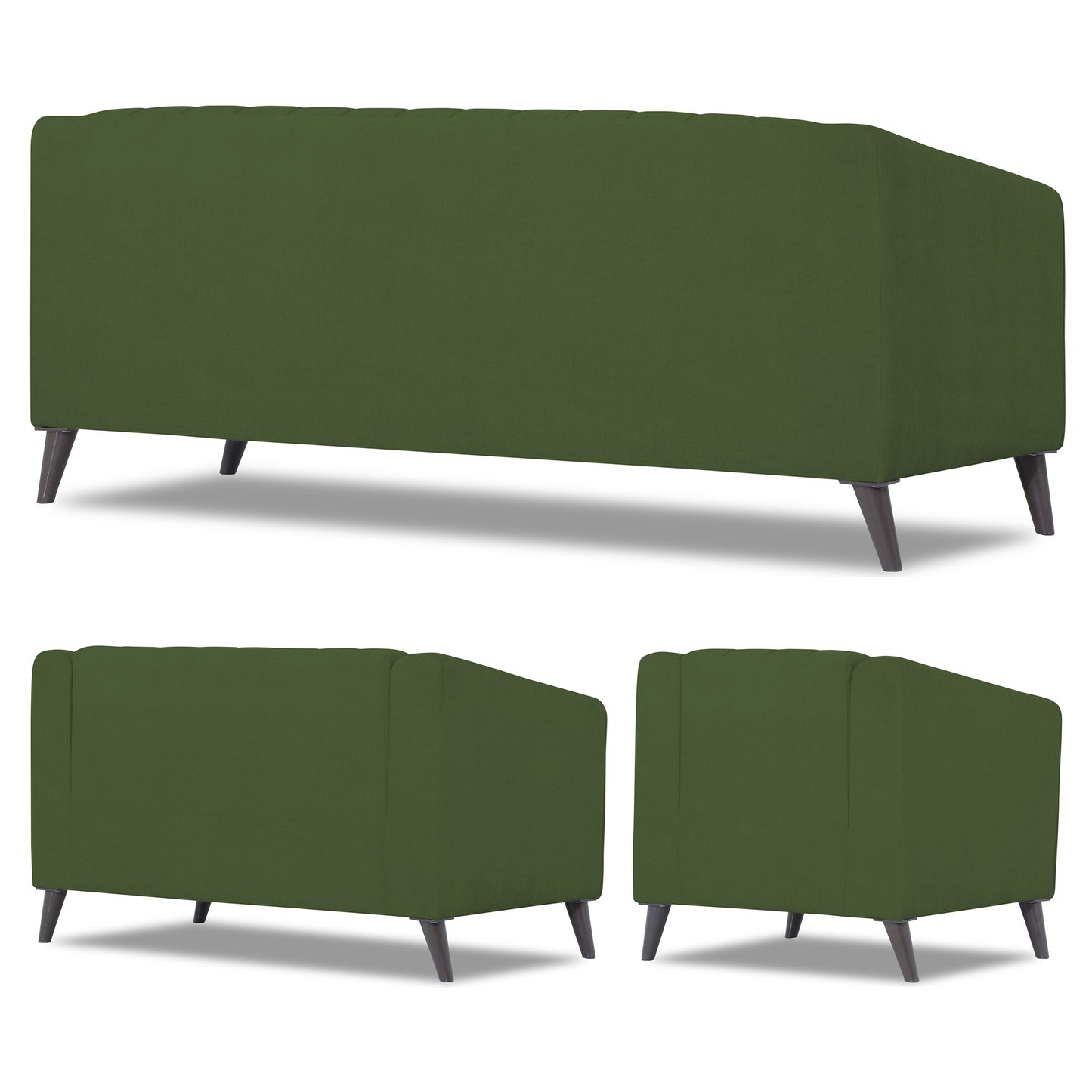 Adorn India Premium Laurel 3+2+1 6 Seater Sofa Set (Green)