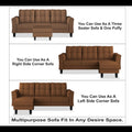 Maddox Tufted L Shape 4 Seater Sofa Set (Brown)