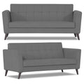 Adorn India Dannis 3+1+1 5 Seater Sofa Set (Grey) (3 Year Warranty)