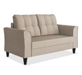 Adorn India Maddox Tufted 2 Seater Sofa (Beige) (3 Year Warranty)