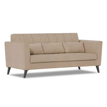 Adorn India Daniel 3 Seater Sofa (Beige) (3 Year Warranty)