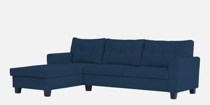 Adorn India Moris L Shape 6 Seater Sofa Set LHS (Blue)