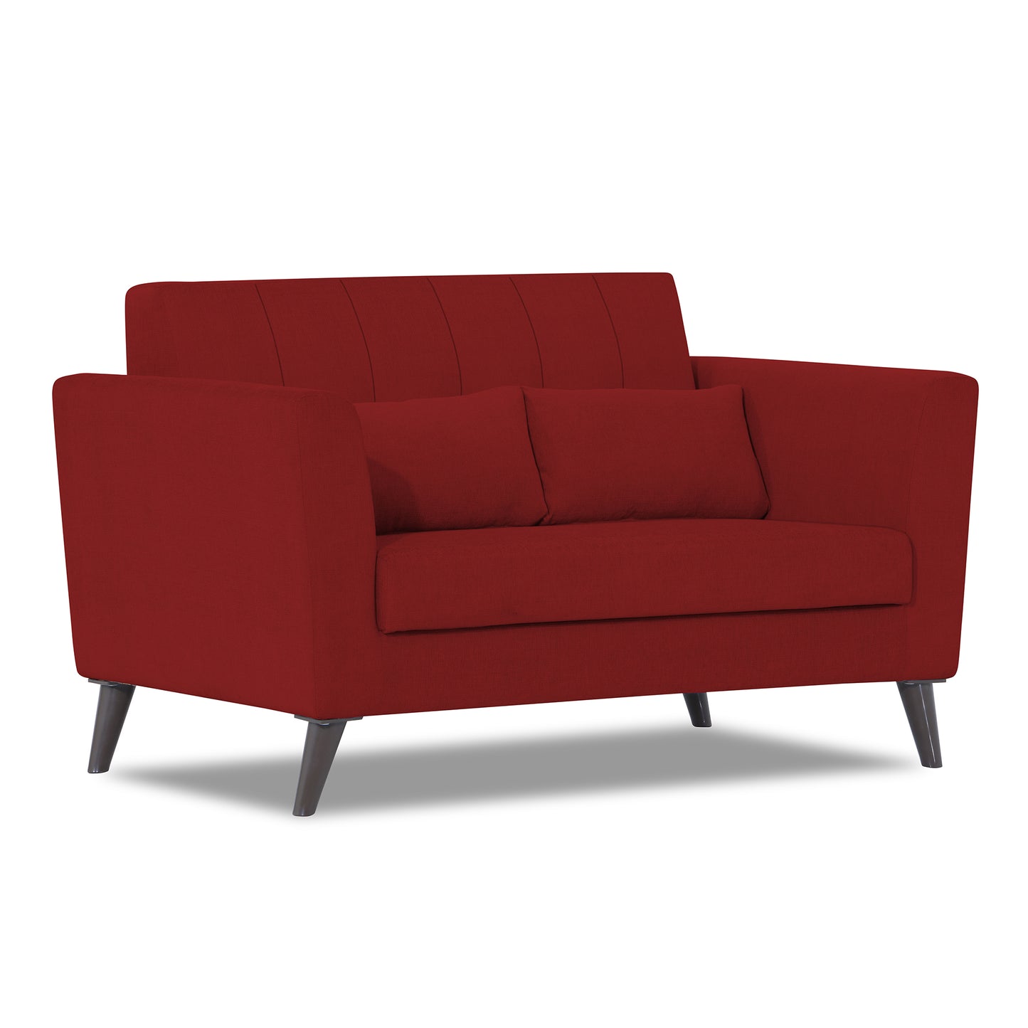 Adorn India Daniel 2 Seater Sofa (Red)