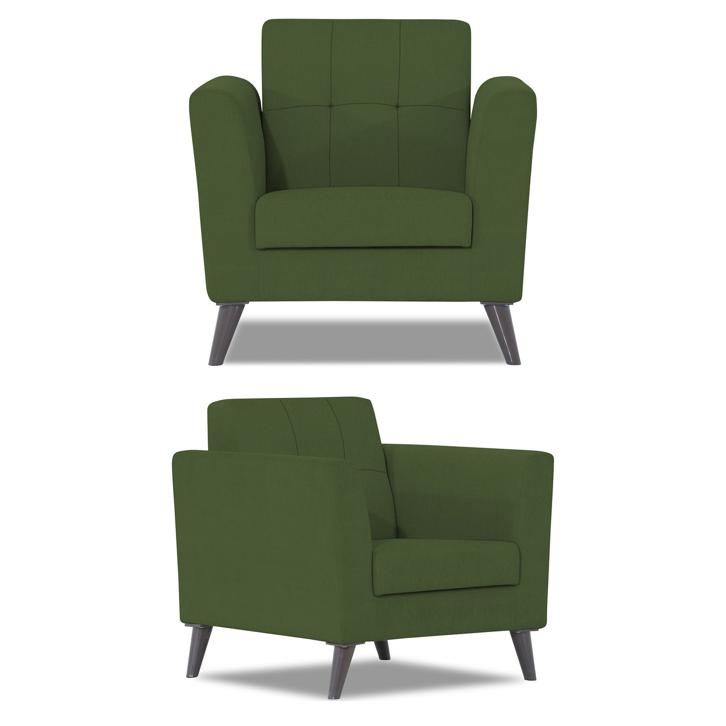 Adorn India Dannis 3+1+1 5 Seater Sofa Set (Green)