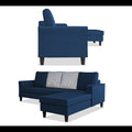 Maddox Stripes L Shape 6 Seater Sofa Set RHS (Blue)
