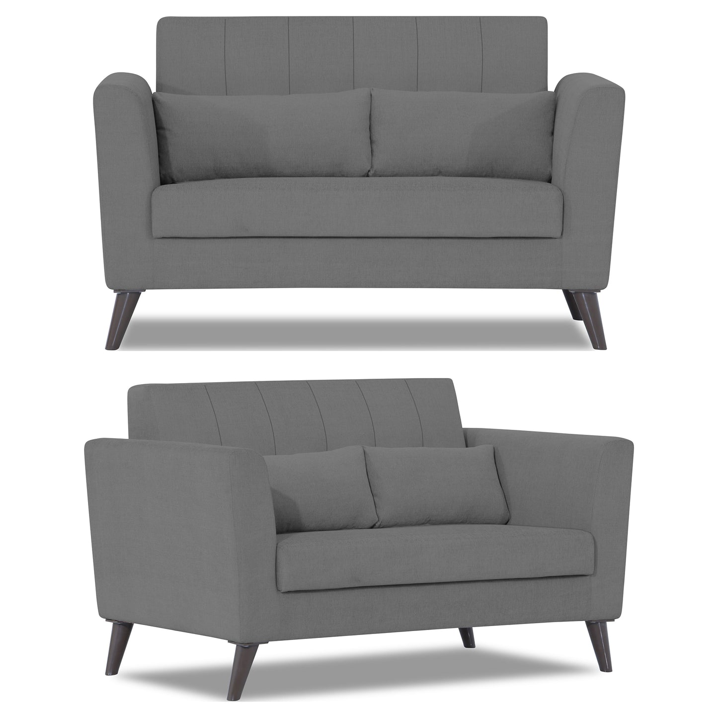 Adorn India Daniel 3+2+1 6 Seater Sofa Set (Grey)