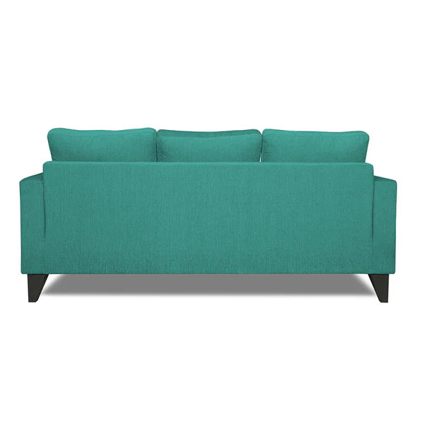 Adorn India Chandler L Shape 4 Seater Sofa Set Plain (Left Hand Side) (Aqua Blue)