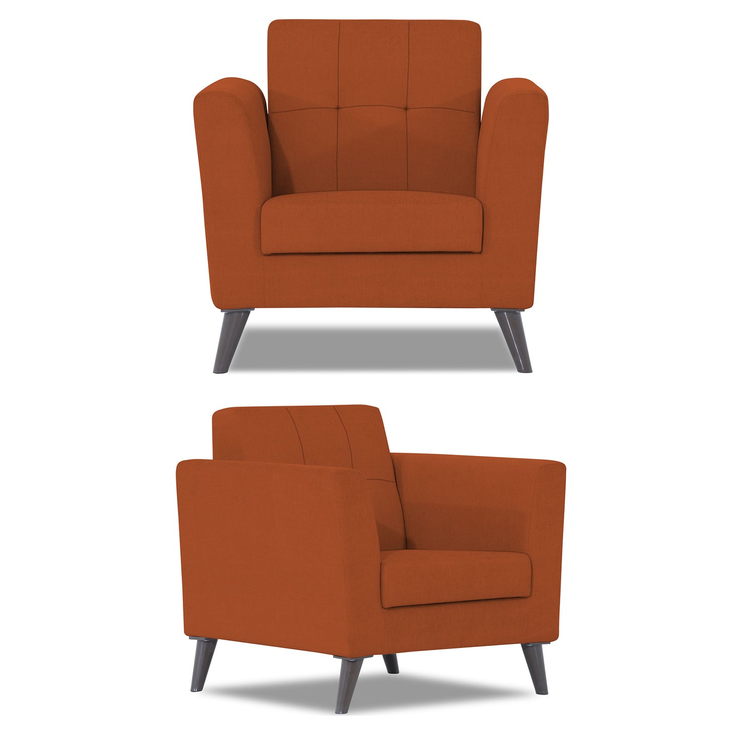 Adorn India Dannis 3+1+1 5 Seater Sofa Set (Rust)