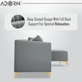 Adorn India Premium Mystic - 3 Years Warranty - L Shape 4 Seater Sofa Set Velvet Suede Fabric - Grey