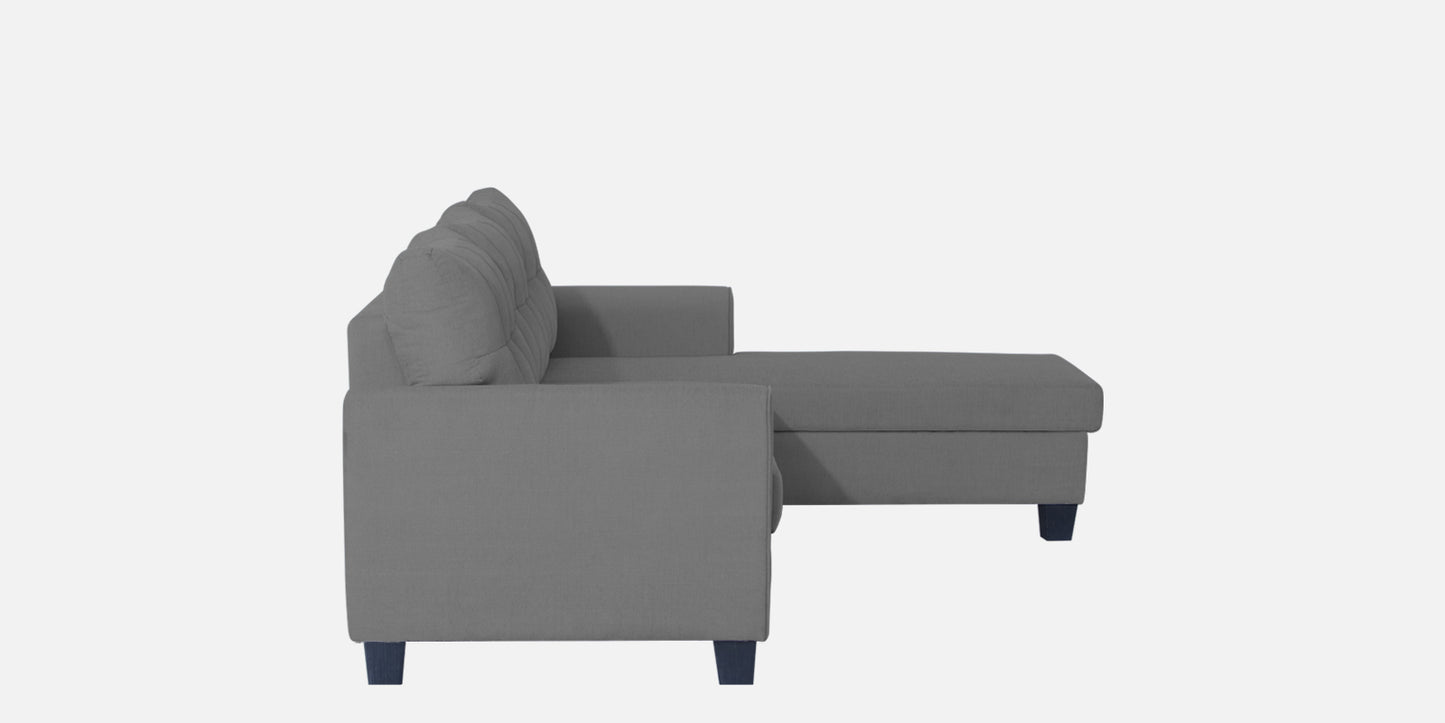 Adorn India Moris L Shape 6 Seater Sofa Set RHS (Grey)