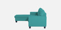 Adorn India Moris L Shape 6 Seater Sofa Set LHS (Aqua Blue) (3 Year Warranty)