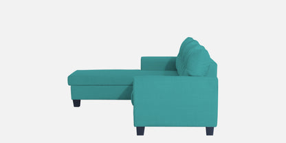 Adorn India Moris L Shape 6 Seater Sofa Set LHS (Aqua Blue)