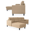 Adorn India Maddox Tufted L Shape 6 Seater Sofa Set Lhs (Beige) (3 Year Warranty)