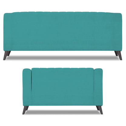 Adorn India Premium Laurel 3+2 5 Seater Sofa Set (Aqua Blue)