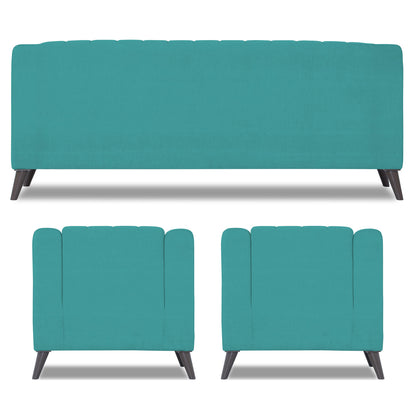 Adorn India Premium Laurel 3+1+1 5 Seater Sofa Set (Aqua Blue)