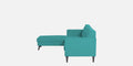 Adorn India Chilly L Shape 6 Seater Sofa Set LHS (Aqua Blue) (3 Year Warranty)
