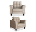 Adorn India Maddox Tufted 3-1-1 5 Seater Sofa Set (Beige) (3 Year Warranty)