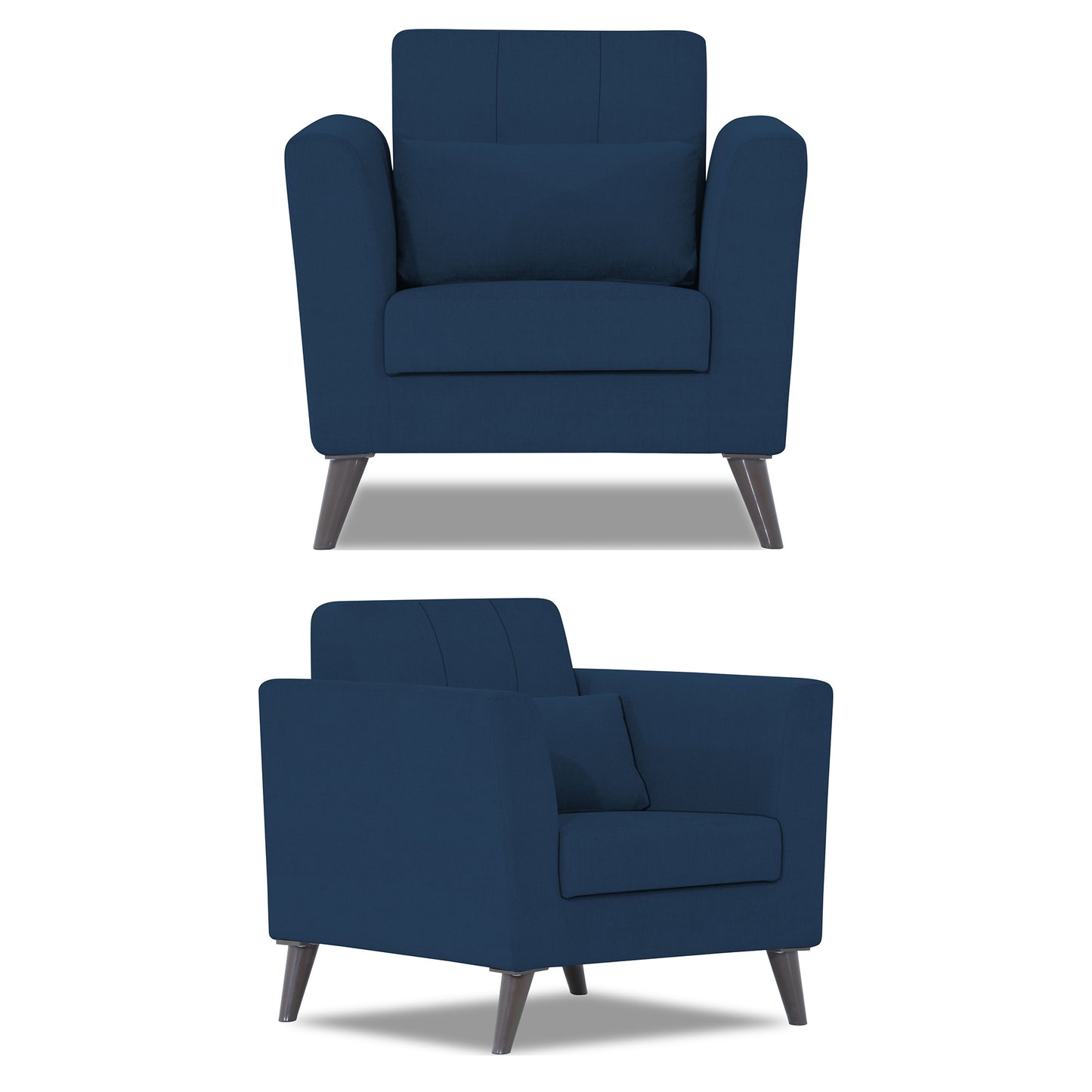 Adorn India Daniel 3+1+1 5 Seater Sofa Set (Blue)