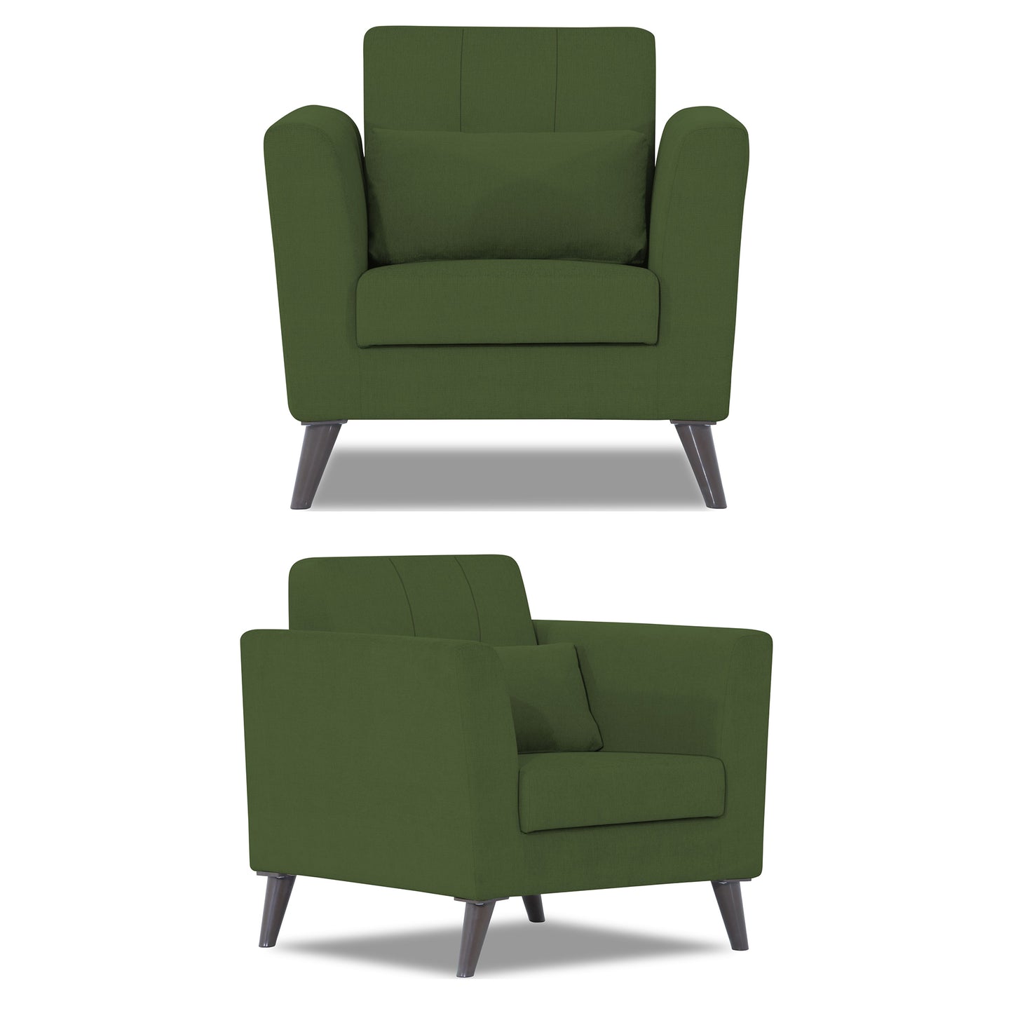 Adorn India Daniel 3+1+1 5 Seater Sofa Set (Green)