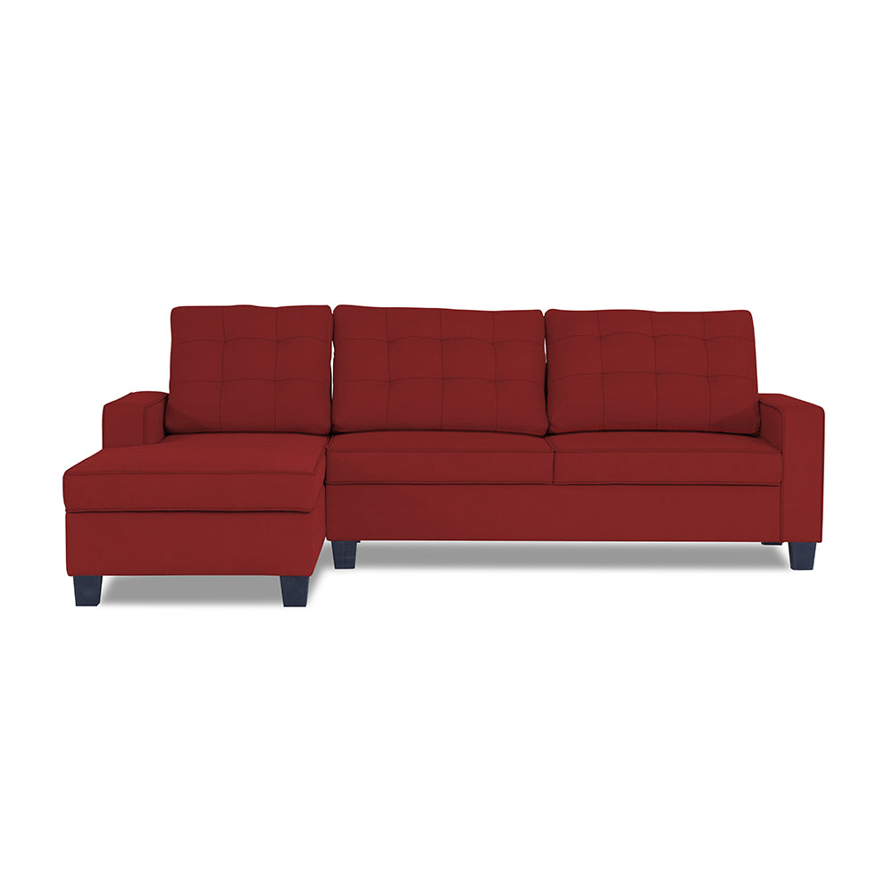 Adorn India Premium Raptor L Shape 6 Seater Sofa Set (LHS) (Red)