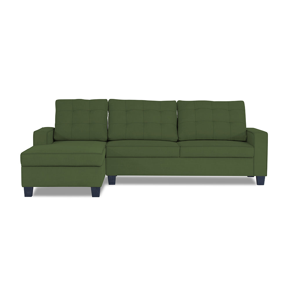 Adorn India Premium Raptor L Shape 6 Seater Sofa Set (LHS) (Green)