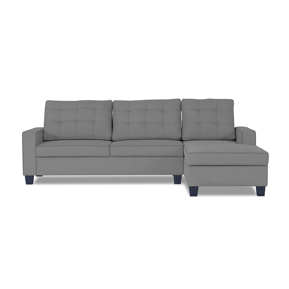 Adorn India Premium Raptor L Shape 6 Seater Sofa Set (RHS) (Grey)