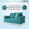 Adorn India Premium Mystic - 3 Years Warranty - 2 Seater Sofa Velvet Suede Fabric - Aqua Blue
