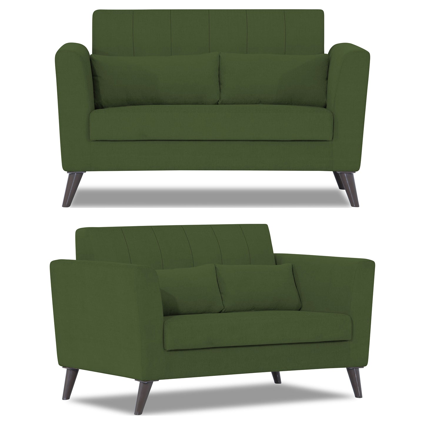 Adorn India Daniel 3+2 5 Seater Sofa Set (Green)