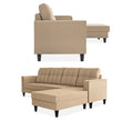 Adorn India Maddox Tufted L Shape 5 Seater Sofa Chenille Sofa Set RHS (Beige) (3 Year Warranty)