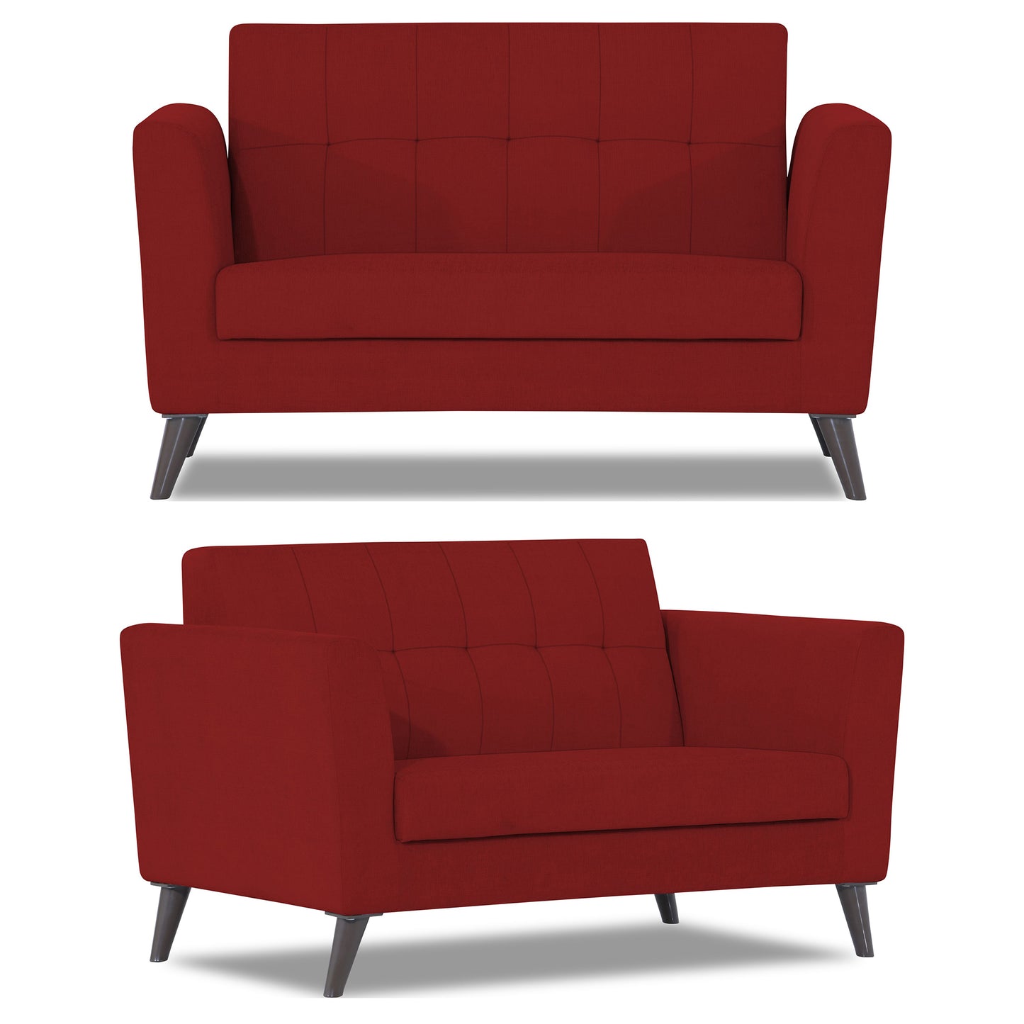 Adorn India Dannis 3+2 5 Seater Sofa Set (Red)